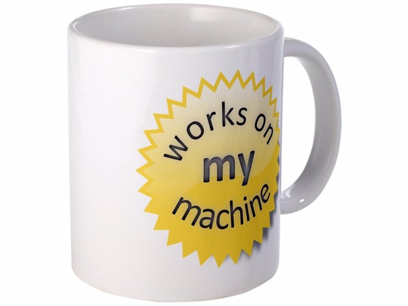 Works On My Machine Mug - Proudly display the official WOMM certification logo and let everyone know how thoroughly you test