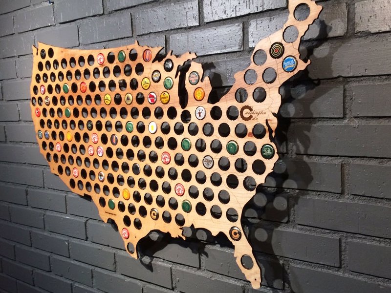 USA Beer Cap Map - Complete the USA, one local brew at a time