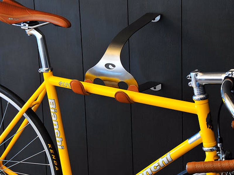 Beautiful Bike Hangers By Cactus Tongue - Hang your bike on the wall in style. By the crossbar or handlebars, inside or out