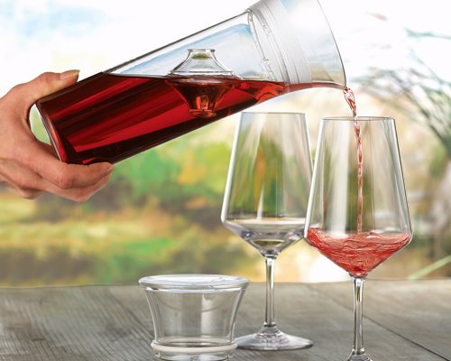 Savino Wine Saving Carafe - Keeps your wine fresh for up to a week so you can enjoy Tuesday's wine on Saturday